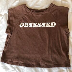Obsessed brown crop top